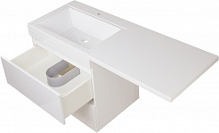 Style Line Мебель для ванной Даллас 150 L Люкс Plus 2 ящика подвесная белая – фотография-10